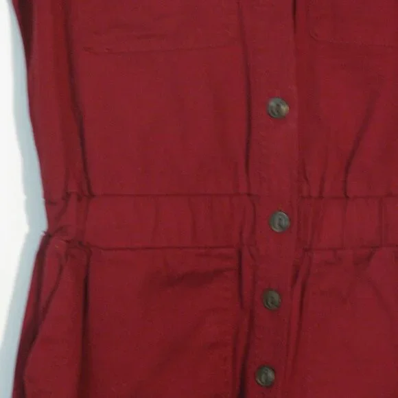 Universal Threads Jumpsuit Size 4 NWT $40 Red Pockets Button Up Cropped - Picture 3 of 6